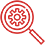 magnifying glass with gear icon